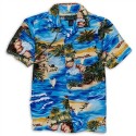 Street Rules Clothing Co Blue Hawaiian Print Shirt With Palm Trees