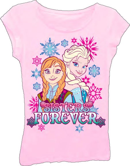 Disney Frozen Sisters Forever Pink Girls Graphic Shirt | Free Shipping