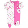 Carter's Elephant Pink and White Hearts Snap Down Footed Sleeper