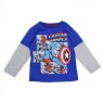 Marvel Comics Captain America Blue Long Sleeve Toddler Boys Shirt