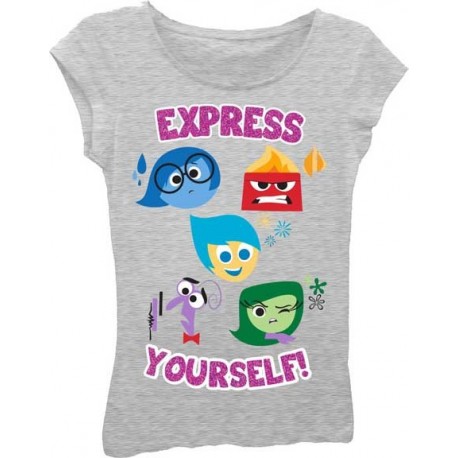 Inside Out Grey Express Yourself Short Sleeve T Shirt From Disney