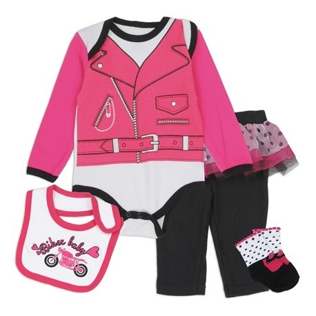 Biker Baby 4 Piece Layette Set From Nuby Free Shipping Houston Kids Fashion Clothing Store