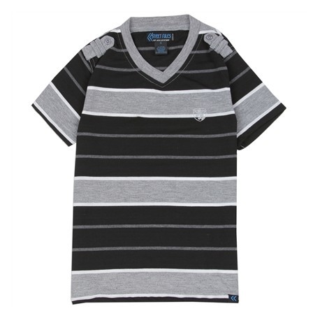 Street Rules Grey Striped V Neck Pullover Top Free Shipping Houston Kids Fashion Clothing Store