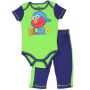 Sesame Street Green Elmo Onesie And Blue Pants Free Shipping Houston Kids Fashion Clothing Store