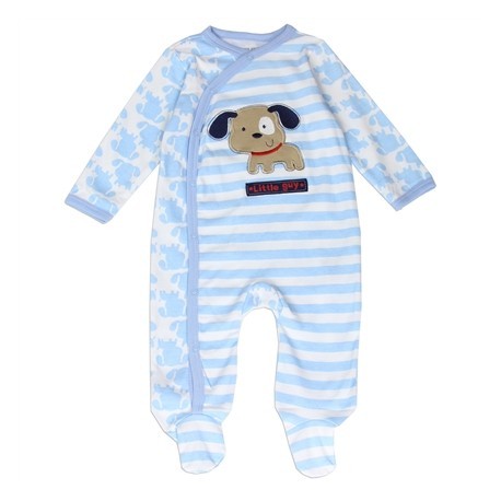 Buster Brown Cute Puppy Dog Light Blue Baby Boys Footed Sleeper Free Shipping Houston Kids Fashion Clothing Store