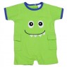 Little Beginnings Green Monster Embroidered Baby Boys Romper Free Shipping Houston Kids Fashion Clothing