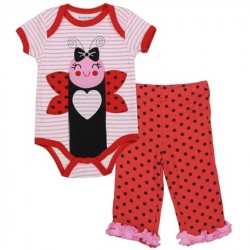 Buster Brown Pink Ladybug Onesie and Pants Set Free Shipping Houston Kids Fashion Clothing