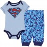 DC Comics Superman Light Blue Onesie With Camo Sheild And Matching Blue Camo Pants Free Shipping