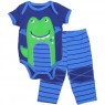 Buster Brown Blue Baby Onesie With Green Alligator With Matching Pants