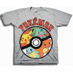 Pokemon Pokeball Silver Boys Short Sleeve T Shirt