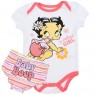 Betty Boop Baby Boop Sweetest Girl White Onesie With Multi Striped Diaper Cover