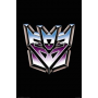 Transformers Silver Logo Decepticons On A Black Back Ground Wall Poster