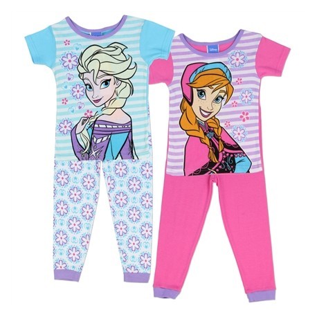 New Offical Disney Frozen Girls Cotton 2pcs Pyjamas Set Pink & Purple 