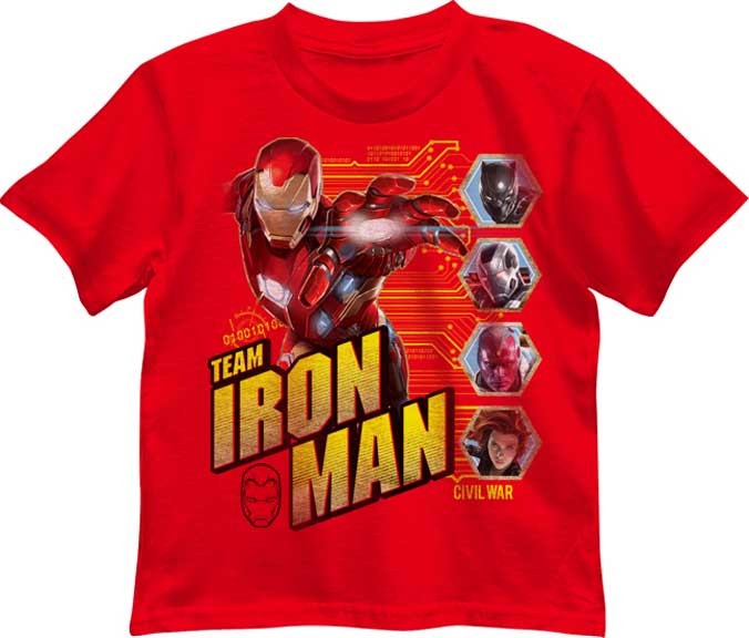 Team Iron Man Boys Shirt | Captain Ameica Civil War Boys Shirt