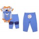 Buster Brown White and Blue Stripe Onesie With Bear And Blue Pants Houston Kids Fashion Clothing
