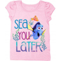 Disney Pixar Finding Dory Sea You Later Light Pink Toddler Puff Sleeve Shirt