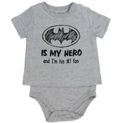 DC Comics Batman Is My Hero Heather Grey Baby Boys T Shirt Onesie Free Shipping Houston Kids Fashion Clothing 