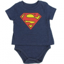 DC Comics Superman Heather Blue Baby Boy T Shirt Onesie Free Shipping Houston Kids Fashion Clothing Store