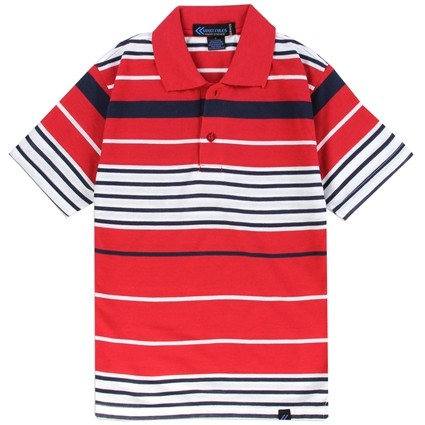 Street Rules Red And White Striped Boys Polo Shirt