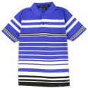 Street Rules Blue And White Striped Polo Shirt