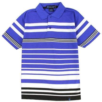 Street Rules Blue And White Striped Polo Shirt