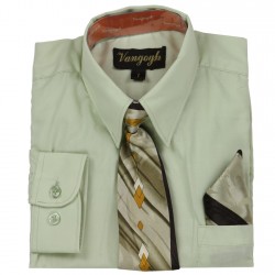 Vangogh Formal Long Sleeve Shirt With Tie And Handkerchief Houston Kids Fashion Clothing Store