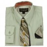 Vangogh Formal Long Sleeve Shirt With Tie And Handkerchief
