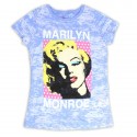 Marilyn Monroe Blue Girls Burn Out Graphics Short Sleeve Top
