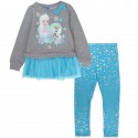 Disney Frozen Elsa And Olaf Grey Fleece Top With Blue Snowflake Leggings Houston Kids Fashion Clothing Store
