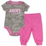 US Army Princess Grey Camo Onesie With Pink Pants