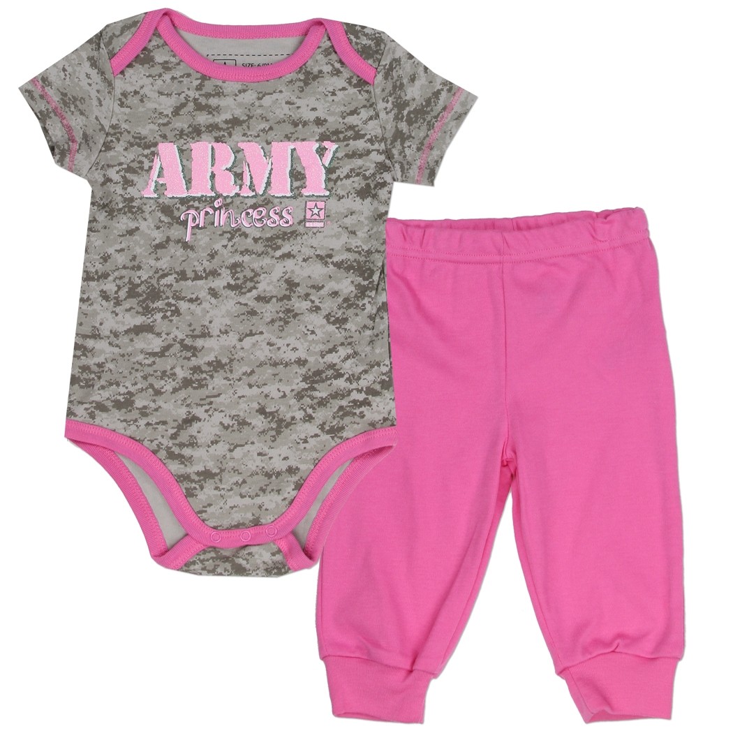 US Army Princess Onesie and Pants Set | US Army Baby Clothes