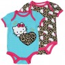 Hello Kitty Leopard Print Onesie And Blue Onesie With Leopard Print Heart Houston Kids Fashion Clothing Store