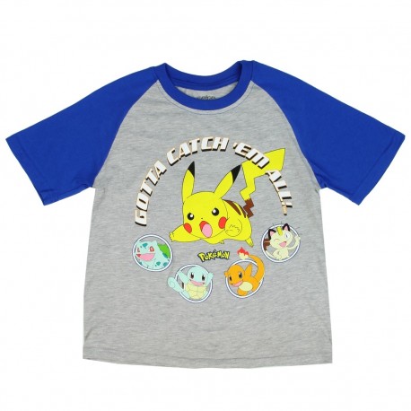 Pokemon Gotta Catch'em All Grey Boys Shirt Houston Kids Fashion Clothing Store