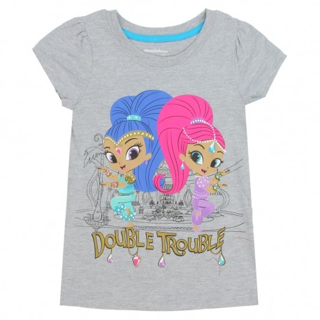 Nick Jr Shimmer And Shine Double Trouble Grey toddler Short Sleeve Shirt At Houston Kids Fashion Clothing