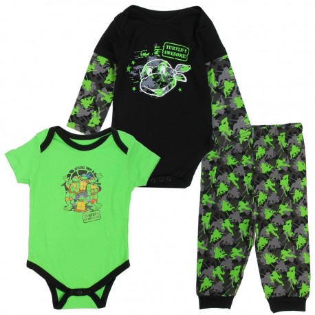 Nick Jr Teenage Mutant Ninja Turtles Black And Green 3 Piece Baby Boys Layette Set Houston Kids Fashion Clothing