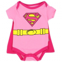 DC Comics Supergirl Pink Baby Onesie With Detachable Cape