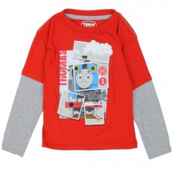 Thomas And Friends Red And Grey Long Sleeve Toddler Boys Shirt At Houston Kids Fashion Clothing
