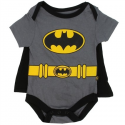 DC Comics Batman GRey Onesie With Detachable Cape At Houston Kids Fashion Clothing Baby Clothes