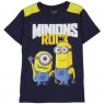 Despicable Me Minions Rock Navy Blue Short Sleve Shirt Free Shipping Houston Kids Fashion Clothing Store