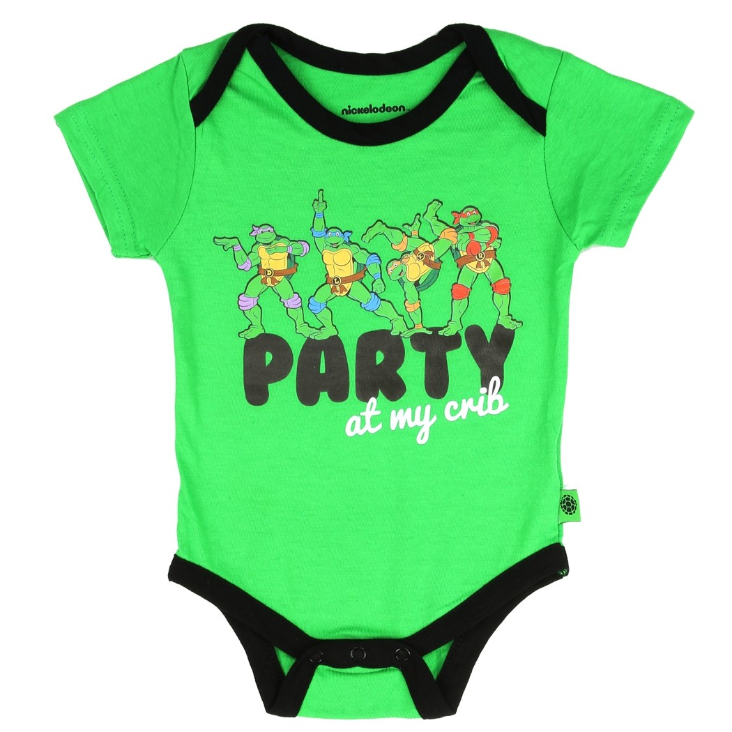 Teenage Mutant Ninja Turtles Party At My Crib Baby Boys Onesie