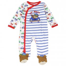 Buster Brown Lil Heroes White Snap Down Footed Sleeper Free Shipping Houston Kids Fashion Clothing Store
