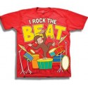 Curious George I Rock The Beat While Playing The Drums Toddler Boys Shirt Houston Kids Fashion Clothing