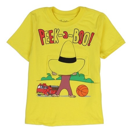 Curious George Playing Peek A Boo Under The Mans Hat Toddler Boys Shirt Houston Kids Fashion Clothing Store
