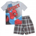 Spider Man Go Spidey Grey Short Sleeve Shirt With Matching Plaid Shorts At Houston Kids Fashion Clothing Short Set