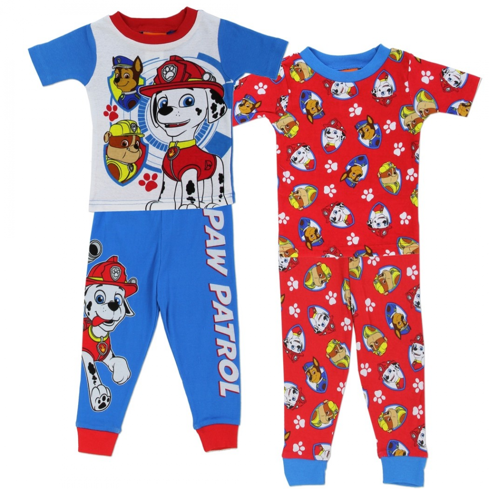 paw patrol Boy's Ex Store Kid's Full Length Character Pjyamas Pack of 2 Sets 