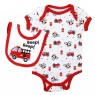 Weeplay Red Fire Truck White Onesie And Bib