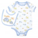 Weeplay Daddy and Me White Onesie And Bib With Turtles And Ducks