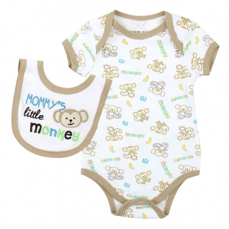 Weeplay Mommy's Little Monkey Onesie And Bib Set Houston Kids Fashion Clothing Store