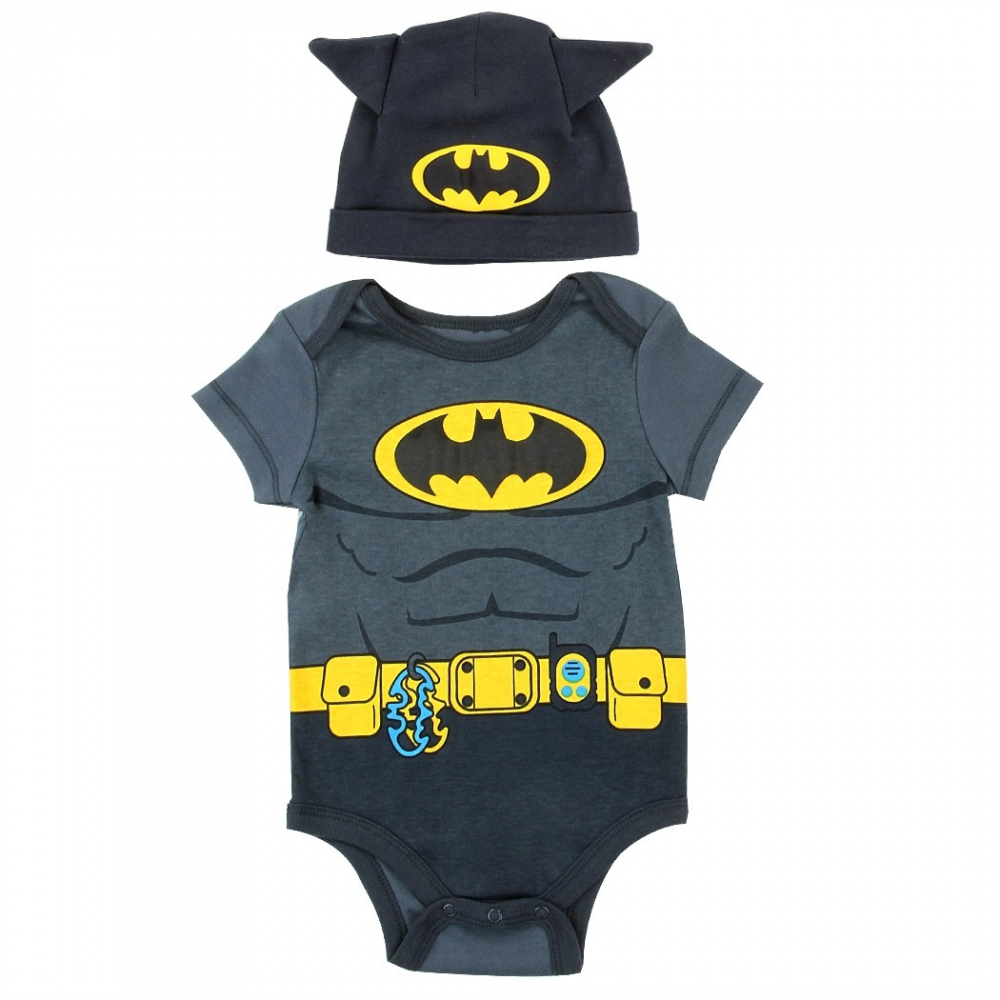 DC Comics Batman Baby Onesie With Hat With Bat Ears