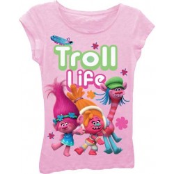 Dreamworks Trolls Light Pink Troll Life Girls Princess Tee Houston Kids Fashion Clothing